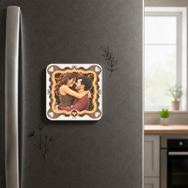 Personalized Musical Fridge Magnet Custom with Photo & Any Song Anniversary & Birthday Gift for Girlfriend, Boyfriend, Husband & Wife Playable Song Magnet